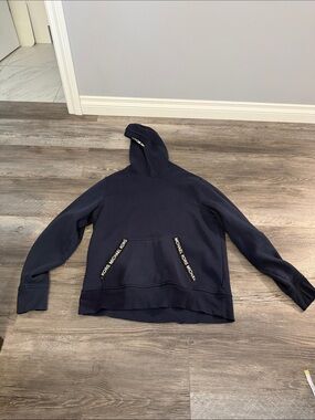 Michael Kors Men's Navy Pullover Hoodie with Logo Trim